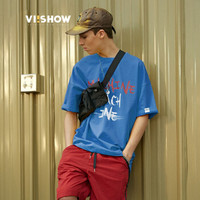 ViiSHOW TD1245182 男士圆领短袖T恤 蓝色 XXL