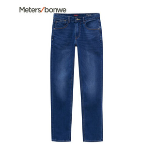  Meters bonwe 美特斯邦威 756254 男士五袋常年牛仔长裤 牛仔中蓝 190/98