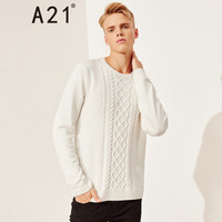 A21 4741210018 男士百搭纯色麻花毛衣