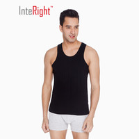 InteRight 5995629 男士全棉罗纹弹力背心2条装 黑色+白色 XXL