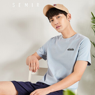 Semir 森马 19048001209 男士圆领短袖T恤 灰蓝 XXL