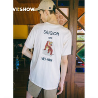 ViiSHOW TD1538182 男士印花圆领短袖T恤 杏色 XL