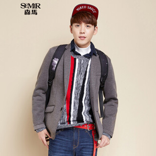 Semir 森马 10415111502 男士纯色两粒扣修身西服 深花灰 XL