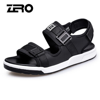 ZERO R82092 男士休闲露趾凉鞋 黑色1 42
