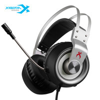 西伯利亚(XIBERIA)K1 电竞游戏耳机头戴式 电脑耳机带麦 发光USB7.1声道 重低音耳麦  铁灰色