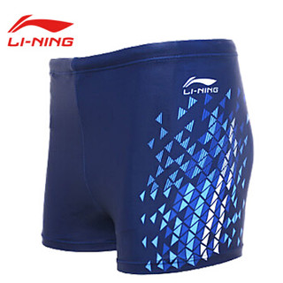 LI-NING 李宁 LSSL123 男士宽松游泳裤 蓝色 2XL