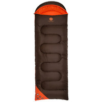 天石（HighRock）户外春秋冬三季信封式露营带帽可拼接睡袋 香杉350g右开 咖啡色