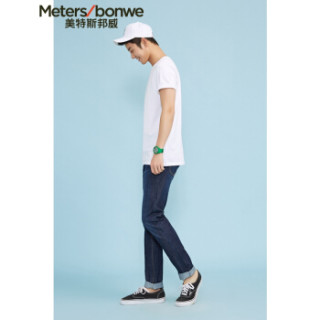 Meters bonwe 美特斯邦威 226250 男士净色圆领T恤 漂白 160/84