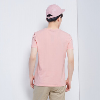 Semir 森马 19216001806 男士圆领纯色半袖T恤 粉红 XL