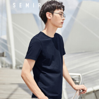 Semir 森马 19018001233 男士圆领短袖T恤 黑色 XL