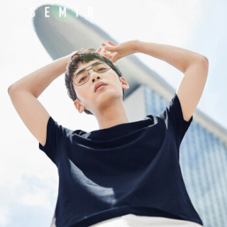 Semir 森马 19018001233 男士圆领短袖T恤 黑色 XL