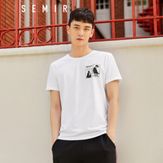 Semir 森马 19048001270 男士圆领短袖T恤 漂白 XXL