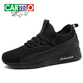 CARTELO 卡帝乐鳄鱼 KDL8B8003 男士跑步运动板鞋 黑色 40
