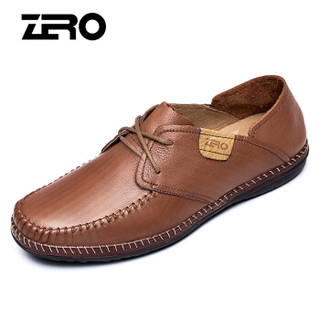 ZERO 9945 男士系带休闲皮鞋 浅棕 42