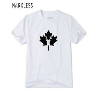 Markless TXN601MB8 男士短袖T恤 白色-枫叶 XXL