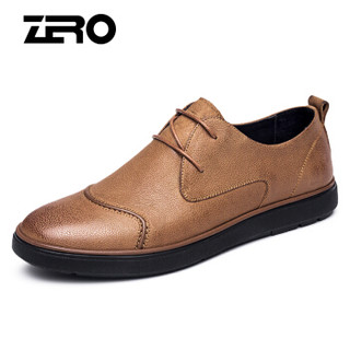 ZERO R81081 男士休闲系带皮鞋 棕色 42