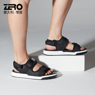 ZERO R82092 男士休闲露趾凉鞋 黑色1 43