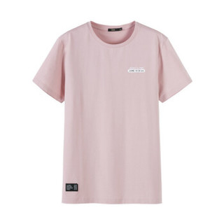 Semir 森马 19048001209 男士圆领短袖T恤 粉红 L