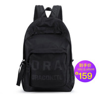 draconite潮牌字母3M反光学生书包男黑色防水尼龙双肩包女11191A
