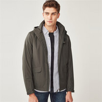 GIORDANO 佐丹奴 01077703 男士简约防风修身风衣 绿 165/92A