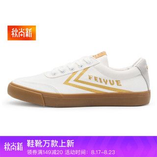 FEI YUE 飞跃 DF/1-725 中性百搭帆布鞋 (金色、42)