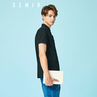 Semir 森马 19038001245 男士polo衫 黑色 XL