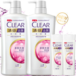 清扬(CLEAR)去屑洗发水套装 多效水润型720gx2送多效水润100gx2