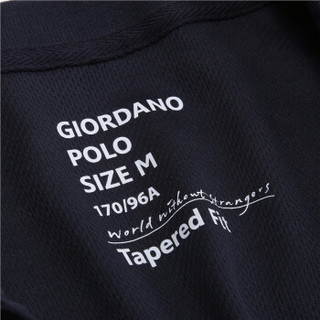 GIORDANO 佐丹奴 01018206 男士POLO衫 66标志海军蓝色 165/92A