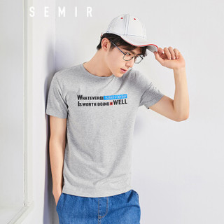 Semir 森马 19038001211 男士短袖t恤 中花灰 M