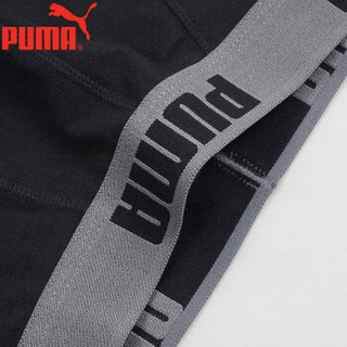 PUMA 彪马 M-1500-2 男士平角裤 (2条装、XXL(180/90)、黑色+灰色)