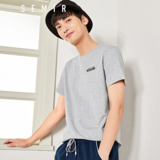 Semir 森马 19048001209 男士圆领短袖T恤 中花灰 L