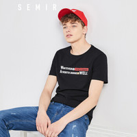 Semir 森马 19038001211 男士短袖t恤 黑色 L