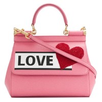 DOLCE & GABBANA Pink 'Love' Sicily Bag 女士心形手提包 