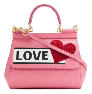 DOLCE & GABBANA Pink 'Love' Sicily Bag 女士心形手提包 