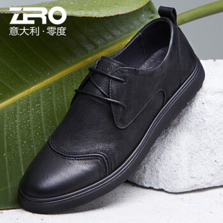 ZERO R81081 男士休闲系带皮鞋 黑色 44