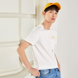 Semir 森马 19038001270 男士圆领短袖t恤 漂白 XS