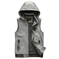 ZHAN DI JI PU 58137 男士无袖背心马甲 浅灰 L