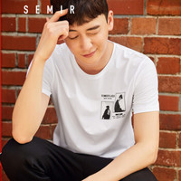 Semir 森马 19048001270 男士圆领短袖t恤 漂白 XS