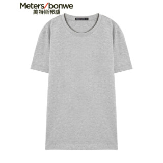 Meters bonwe 美特斯邦威 226250 男士常年款净色圆领T恤睡衣 中花灰 190/108