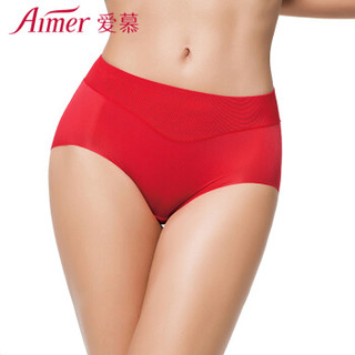 Aimer 爱慕 红品内衣女本命年新年红内裤经典KiKi裤中腰三角裤轻薄无痕多色 AM22100红色165/76/L