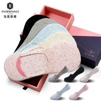 马克华菲袜子女棉袜秋冬厚款船袜点纱女士防脱隐形袜