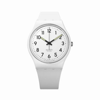 swatch 斯沃琪 原创系列 GW151O 石英男女表 34mm 白色  白色  硅胶