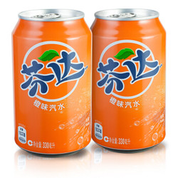 芬达 Fanta 橙味 汽水 碳酸饮料 330ml*6*4罐 整箱装