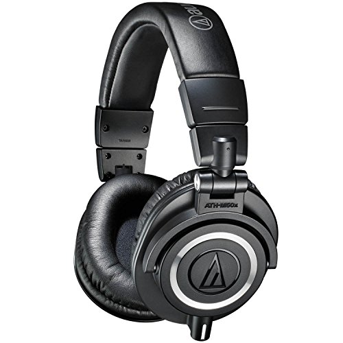 audio-technica 铁三角 ATH-M50X 耳罩式头戴式动圈有线耳机 黑色