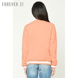 FOREVER 21 00200385 女士棒球夹克外套 浅珊瑚/清新白 S