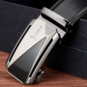 GOLF 高尔夫 P6BV85934J 男士自动扣双面牛皮皮带 黑色