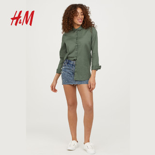 H＆M DIVIDED女装新款 棉质衬衫 绿HM0552471