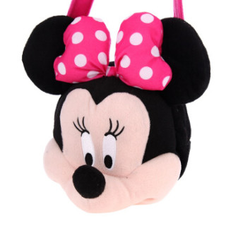 商品disney 迪士尼 4173617 绒布斜跨 米妮头包 粉色