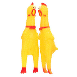 好友宠友 怪叫鸡 惨叫鸡 宠物减压发声玩具 绝望的战斗鸡 小号两只装 黄色 *5件