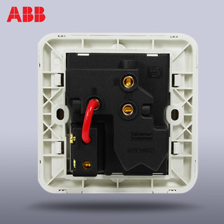 ABB开关插座面板 10A一开五孔带开关插座 德静系列 白色 AJ225